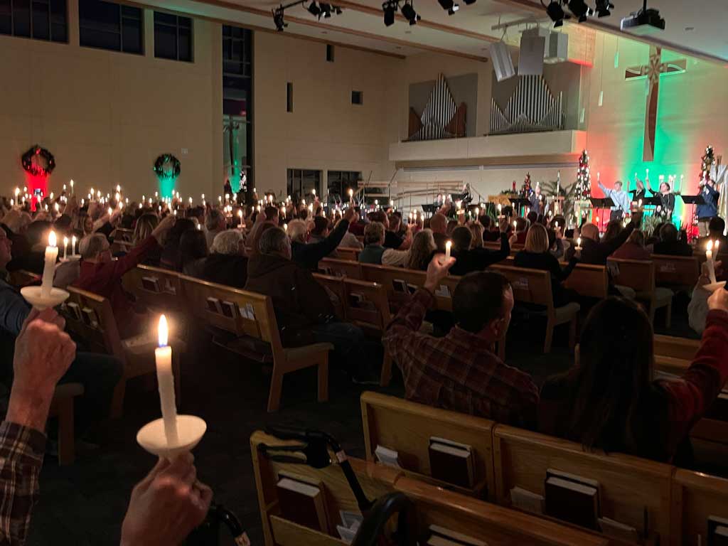 Candles at Christmas Eve Worship