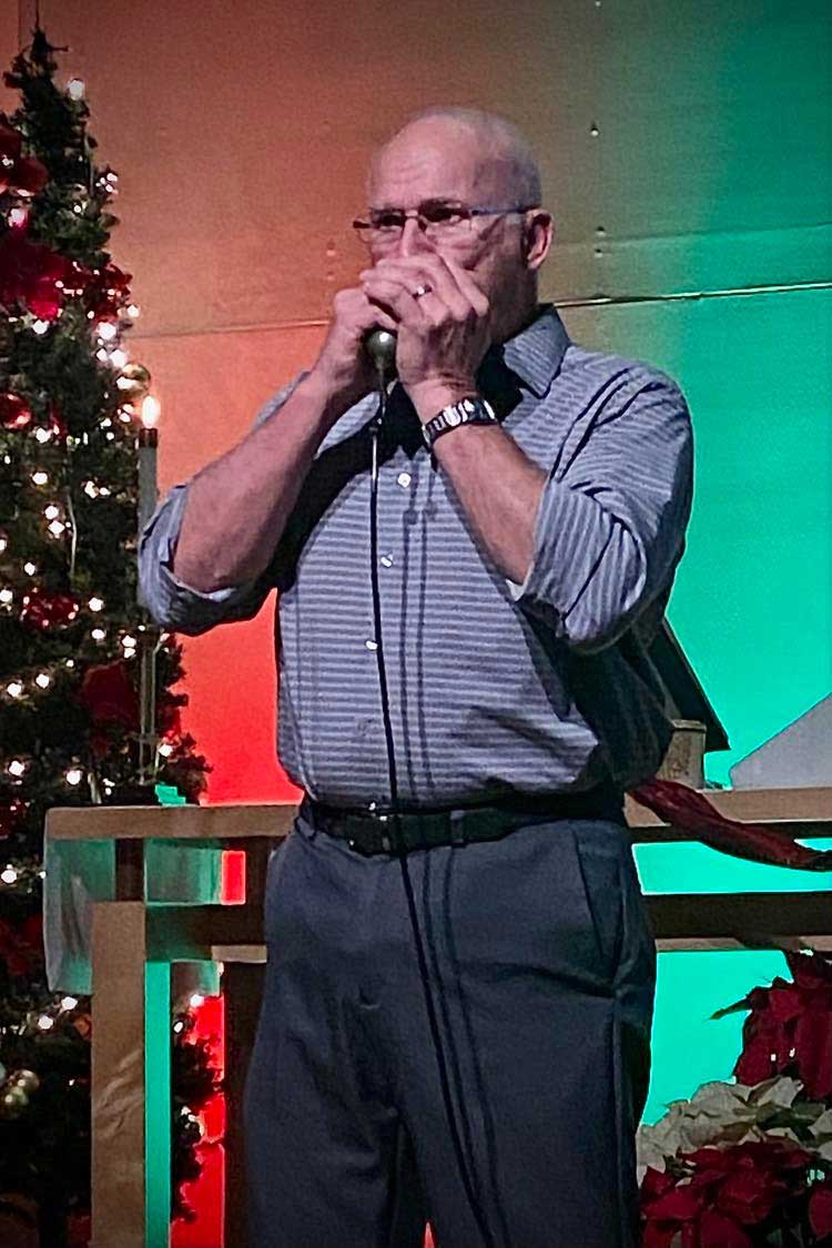 Larry playing Christmas Eve